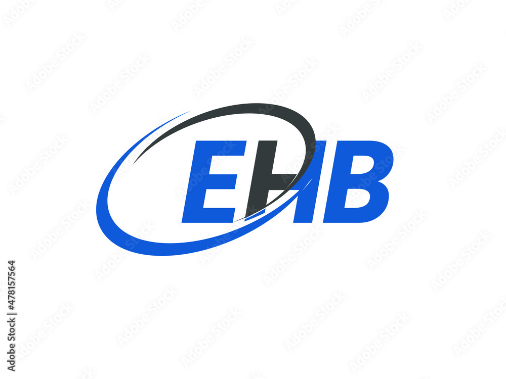 EHB letter creative modern elegant swoosh logo design