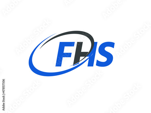 FHS letter creative modern elegant swoosh logo design