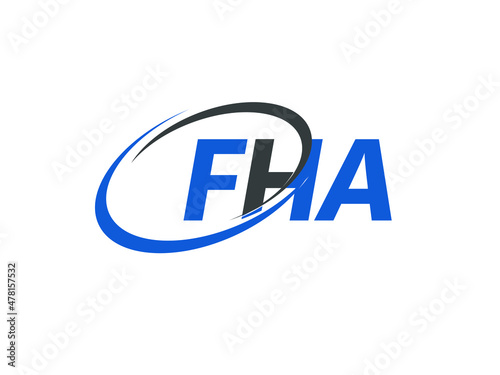 FHA letter creative modern elegant swoosh logo design