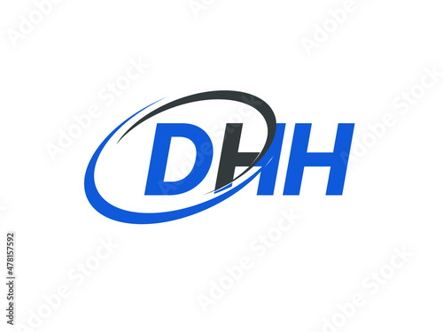 DHH letter creative modern elegant swoosh logo design