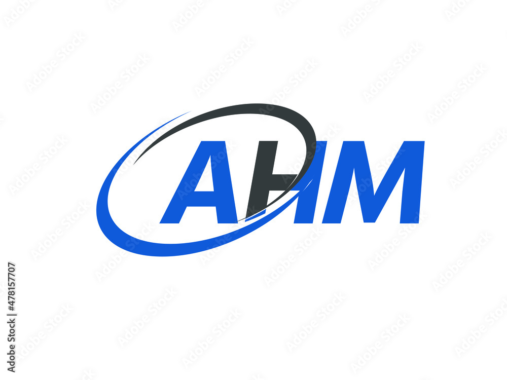 AHM letter creative modern elegant swoosh logo design AHM letter creative modern elegant swoosh logo design