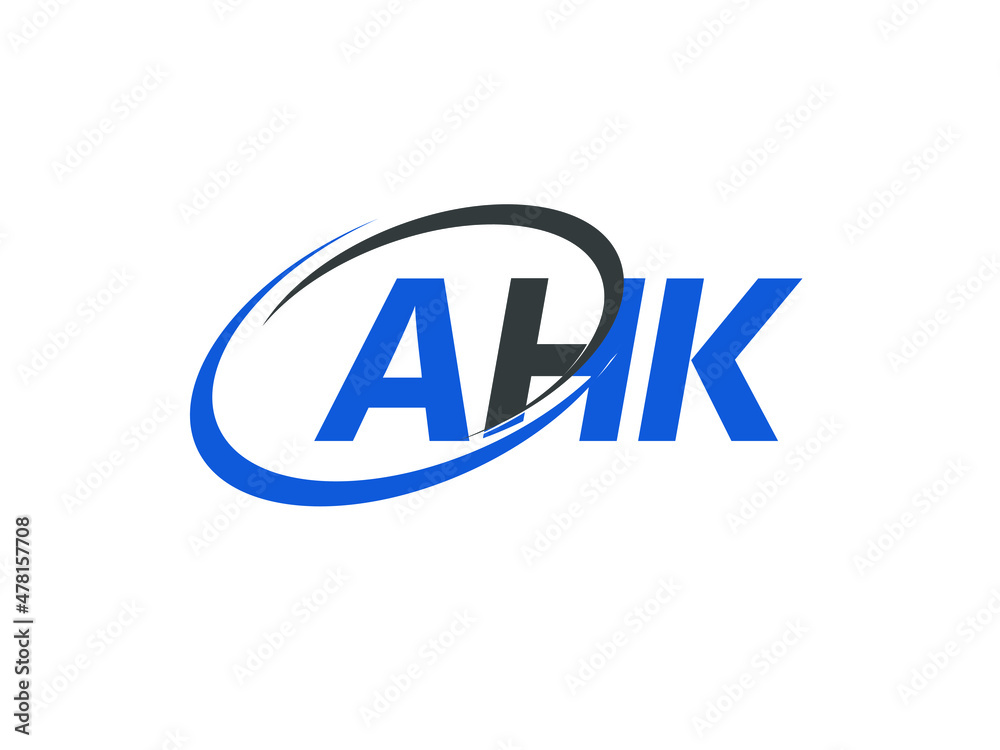 AHK letter creative modern elegant swoosh logo design