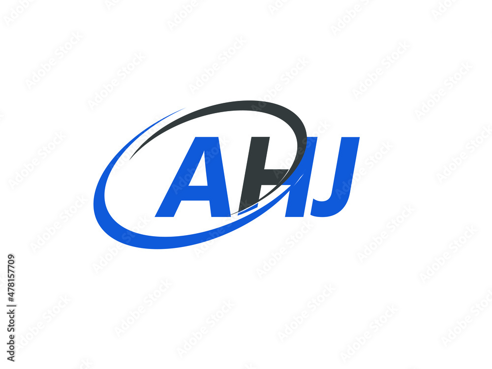 AHJ letter creative modern elegant swoosh logo design AHJ letter creative modern elegant swoosh logo design