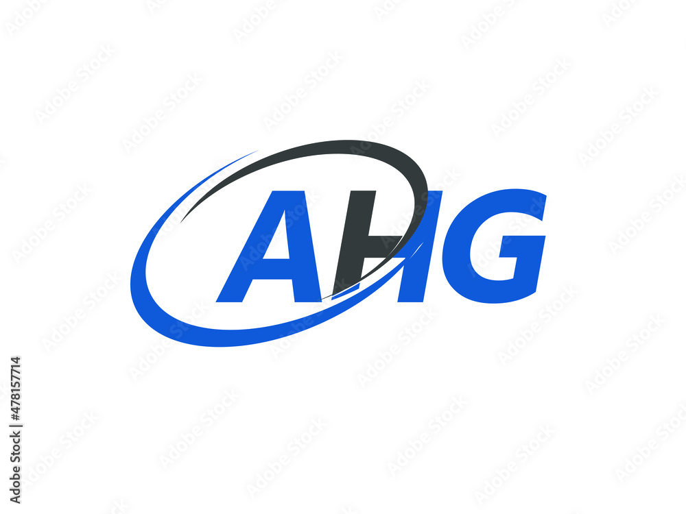 AHG letter creative modern elegant swoosh logo design