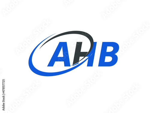 AHB letter creative modern elegant swoosh logo design