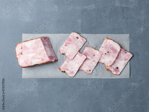 ham on a gray background