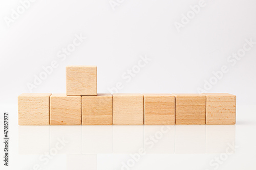 Fototapeta Naklejka Na Ścianę i Meble -  wooden cubes on a white background