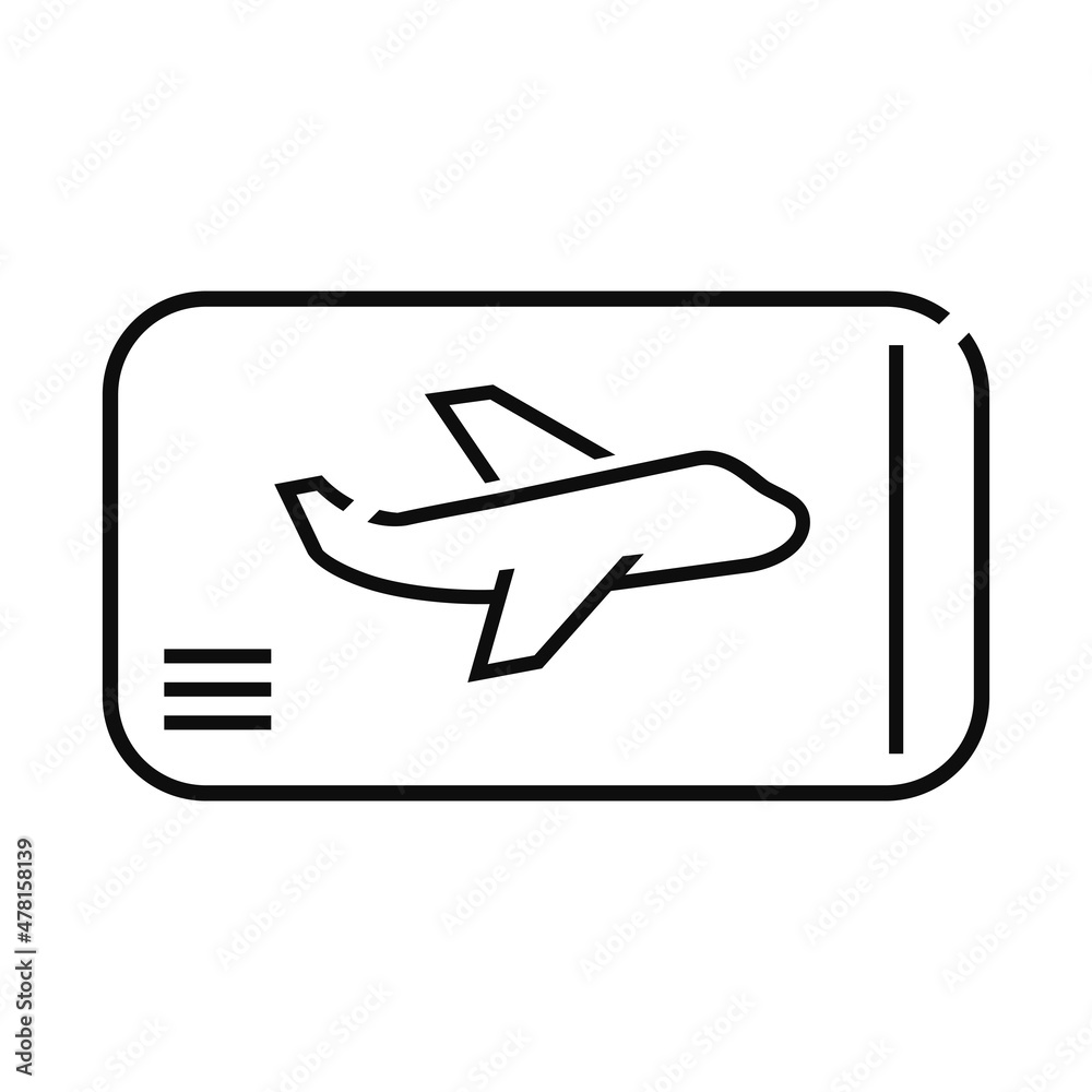 Airline ticket line design vector illustration
