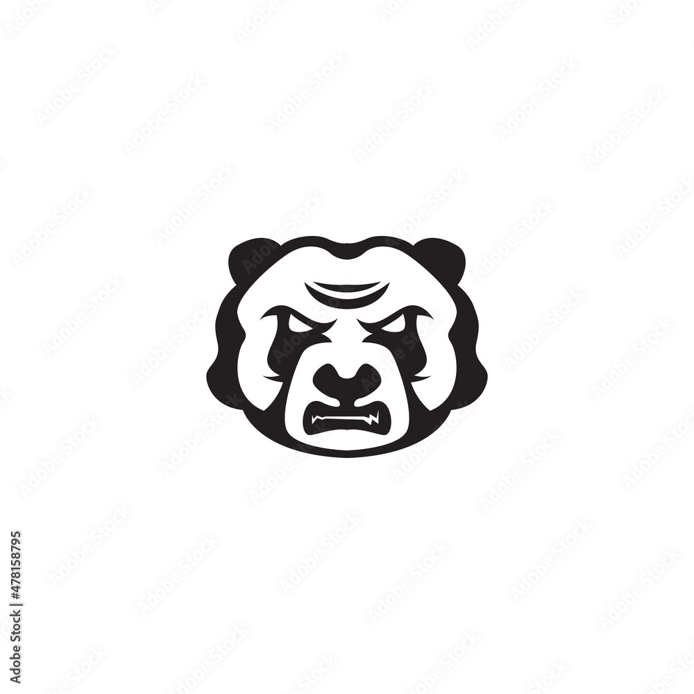 Obraz premium angry panda esport gamer emblem logo design vector icon illustration