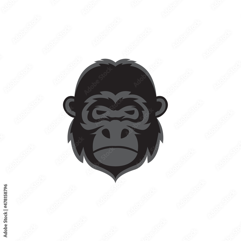 Obraz premium gorilla head and monkey logo design vector icon illustration