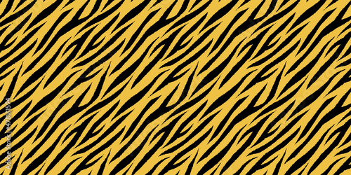 Tiger skin background. Seamless pattern.Vector. 虎の皮パターン