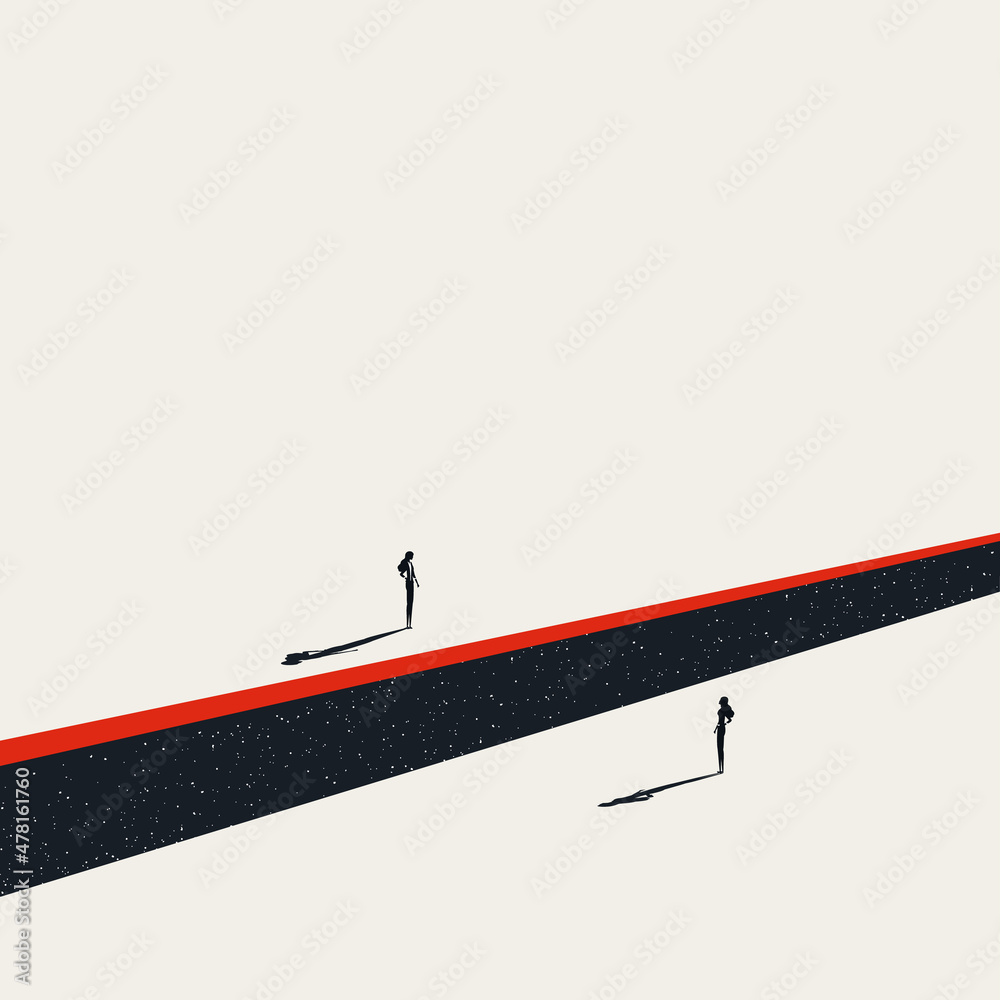 © jozefmicic - Business communication challenge and obstacle vector concept. Symbol of solution, overcome. Minimal illustration