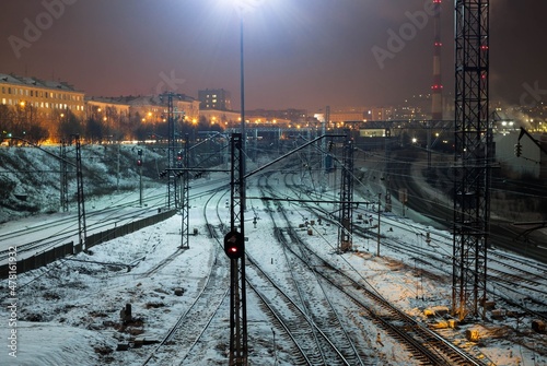 railway in the night