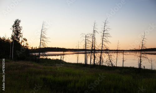 sunset over the river