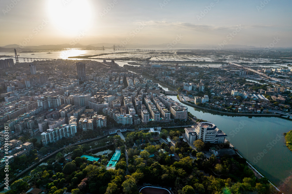 Obraz premium Aerial photography of the old town of Shantou City, Guangdong Province, China