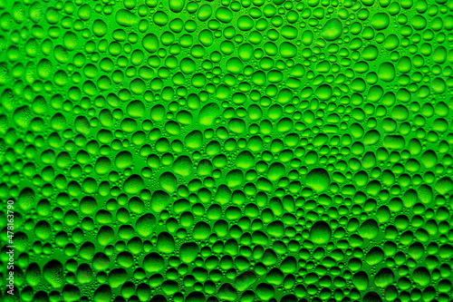 Background green with macro drops