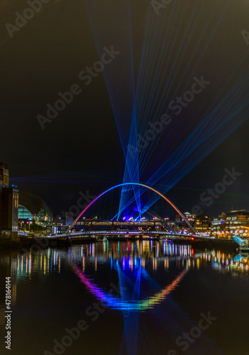 Canvas Print To bring in New Year's Eve in Newcastle, there was a laser show in the city, wit