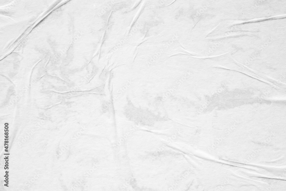 Obraz premium white crumpled and creased paper poster texture background