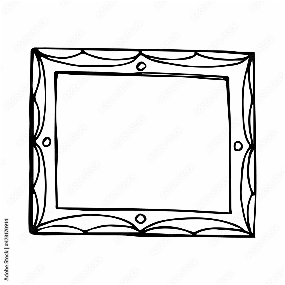 Hand drawn doodle style rectangular frame Hand drawn doodle style rectangular frame