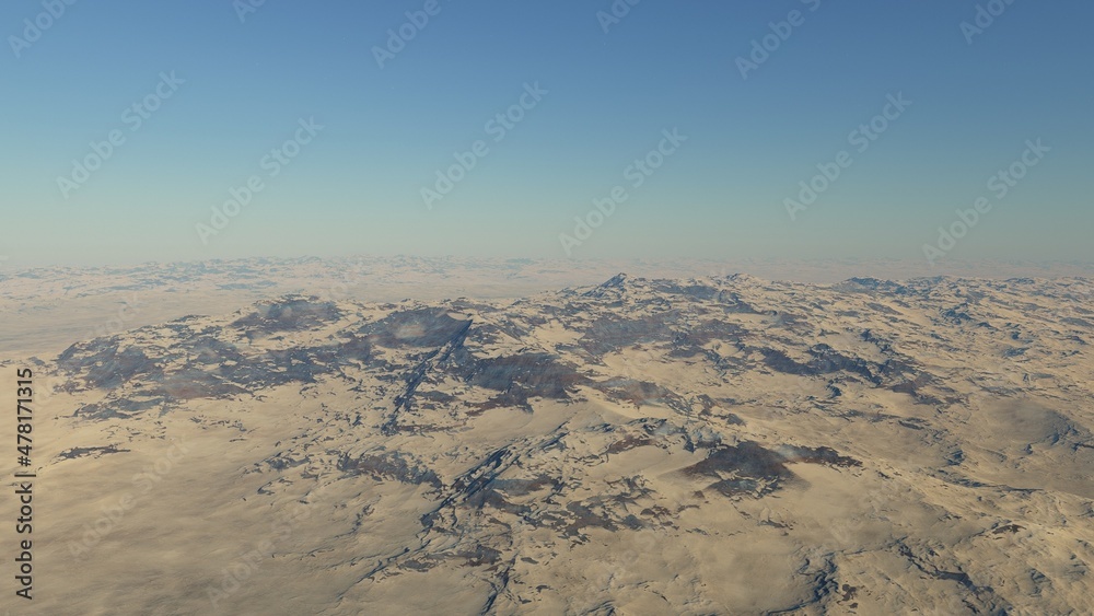 Fototapeta premium 3d rendered Space Art: Alien Planet - A Fantasy Landscape