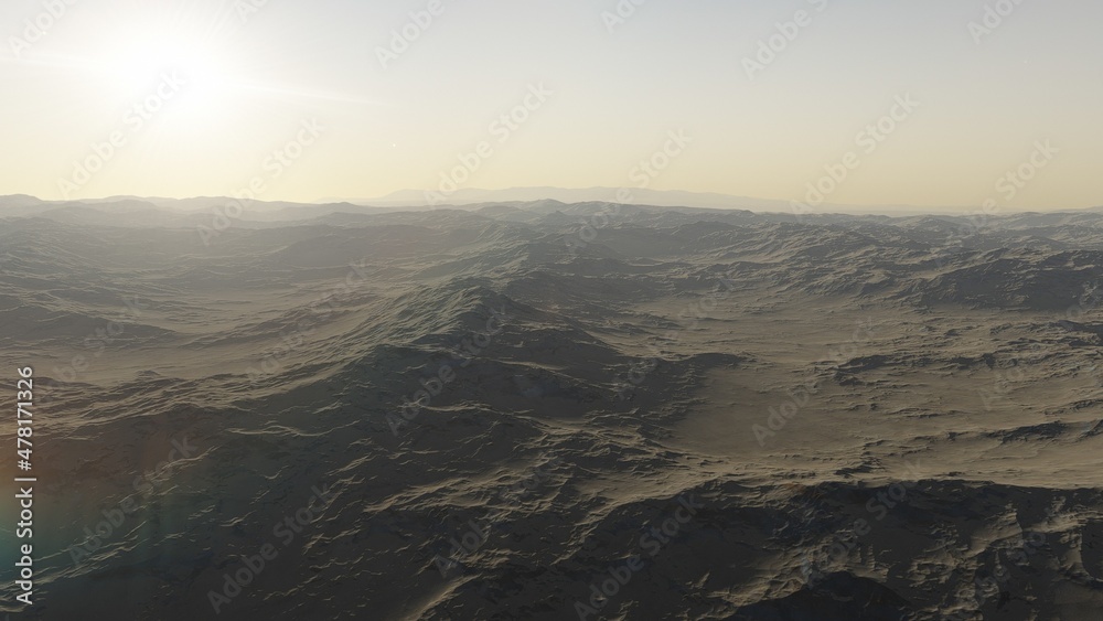 3d rendered Space Art: Alien Planet - A Fantasy Landscape