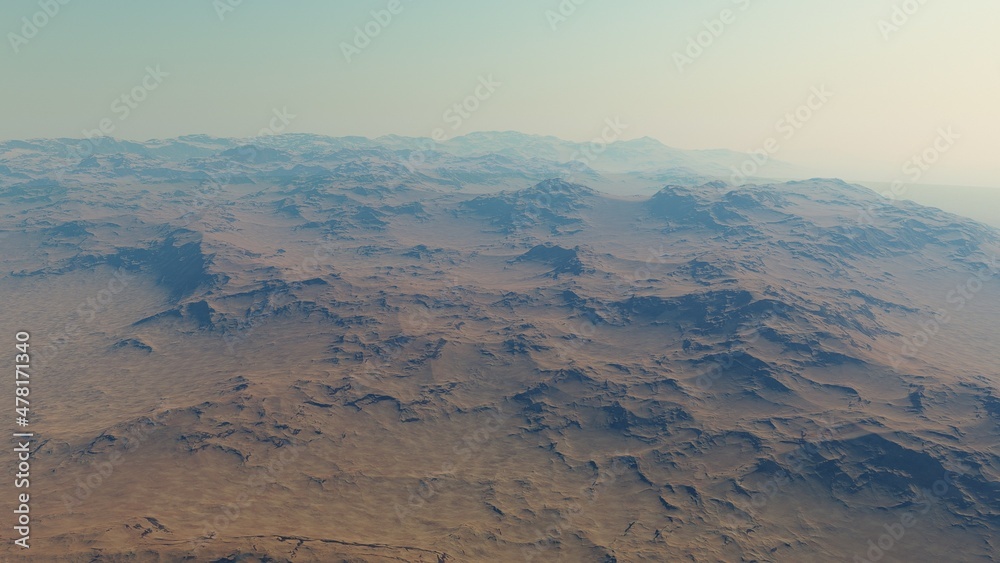 3d rendered Space Art: Alien Planet - A Fantasy Landscape