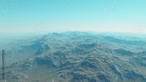 3d rendered Space Art  Alien Planet - A Fantasy Landscape