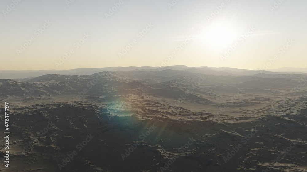 3d rendered Space Art: Alien Planet - A Fantasy Landscape