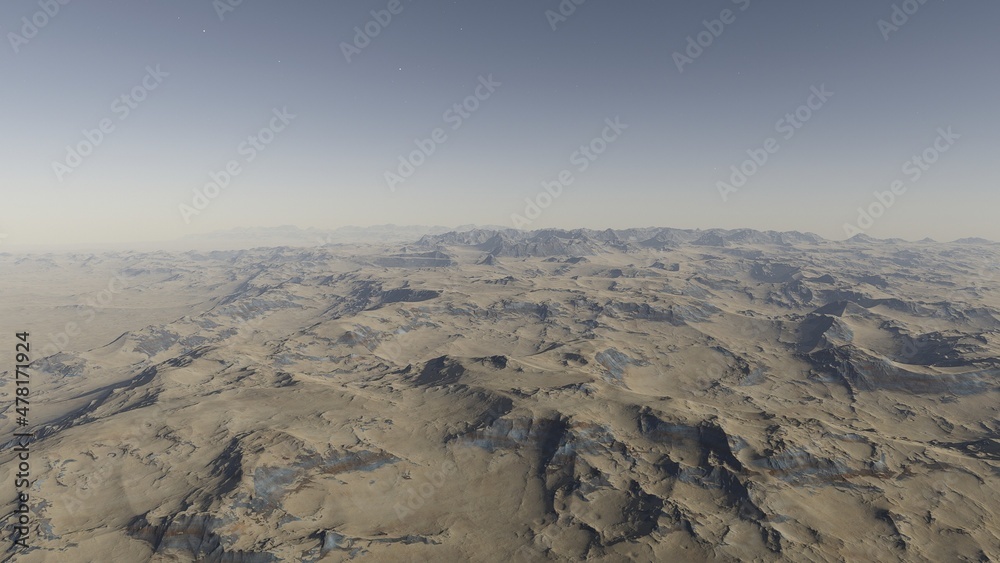 Fototapeta premium 3d rendered Space Art: Alien Planet - A Fantasy Landscape