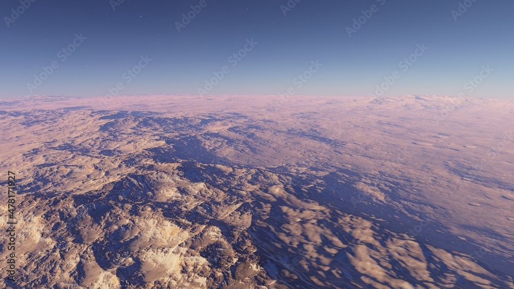 3d rendered Space Art: Alien Planet - A Fantasy Landscape