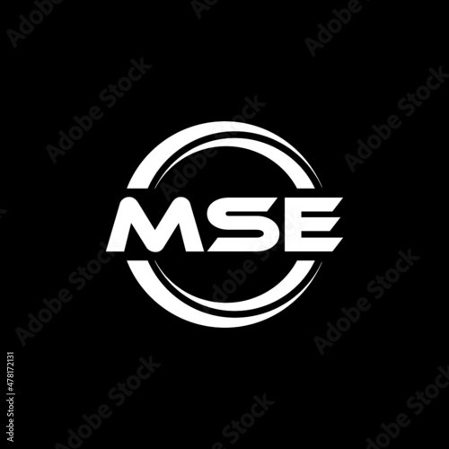 MSE letter logo design with black background in illustrator, vector logo modern alphabet font overlap style. calligraphy designs for logo, Poster, Invitation, etc.	 photo