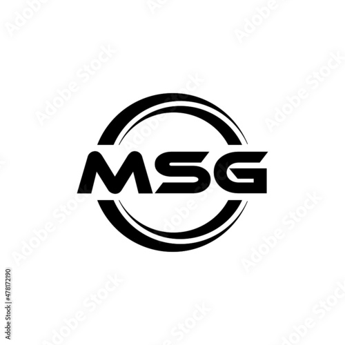 MSG letter logo design with white background in illustrator, vector logo modern alphabet font overlap style. calligraphy designs for logo, Poster, Invitation, etc.	