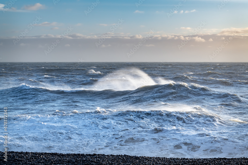 Rough Waves during a storm in the English Channel