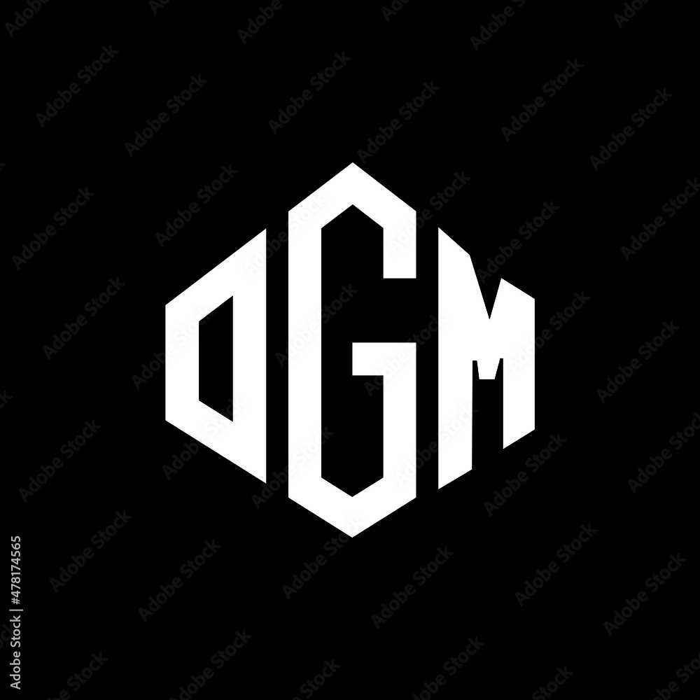 OGM letter logo design with polygon shape. OGM polygon and cube shape logo design. OGM hexagon vector logo template white and black colors. OGM monogram, business and real estate logo.