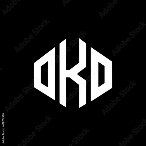 OKO letter logo design with polygon shape. OKO polygon and cube shape logo design. OKO hexagon vector logo template white and black colors. OKO monogram, business and real estate logo.