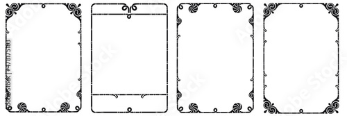 Frames with style Art Nouveau ornament vector set.