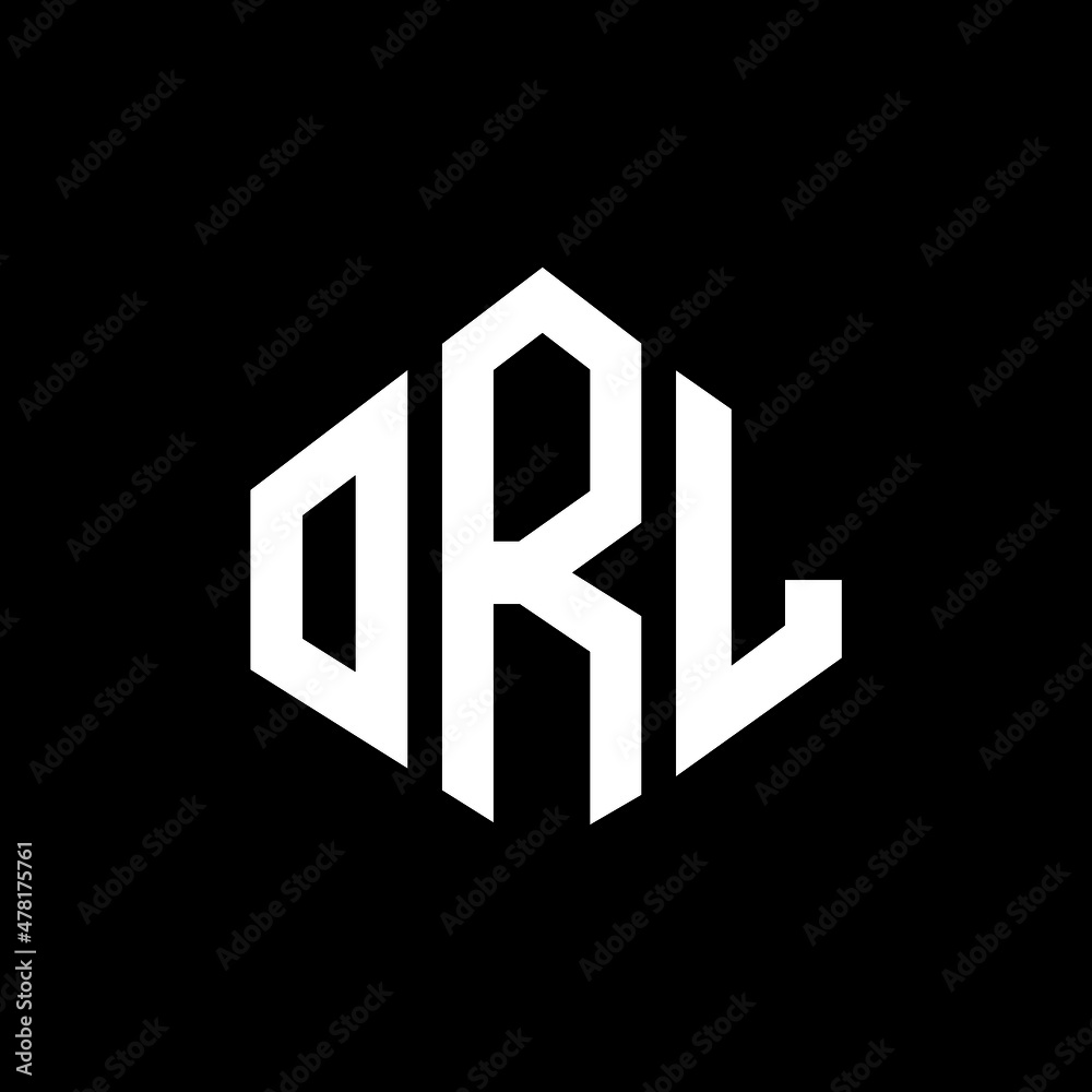 ORL letter logo design with polygon shape. ORL polygon and cube shape logo design. ORL hexagon vector logo template white and black colors. ORL monogram, business and real estate logo.