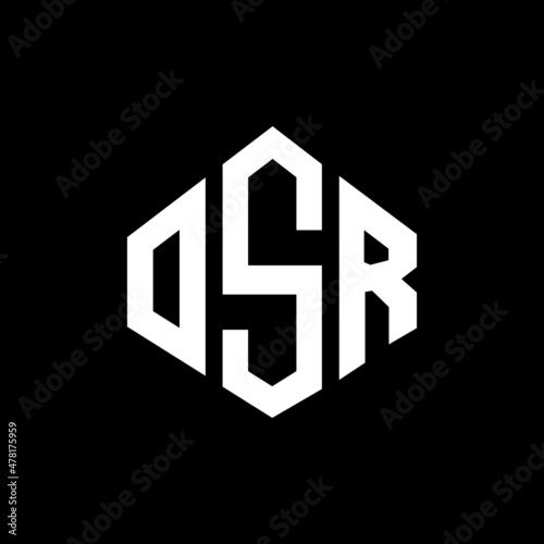 OSR letter logo design with polygon shape. OSR polygon and cube shape logo design. OSR hexagon vector logo template white and black colors. OSR monogram, business and real estate logo.