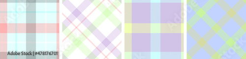 Check plaid seamless pattern set.