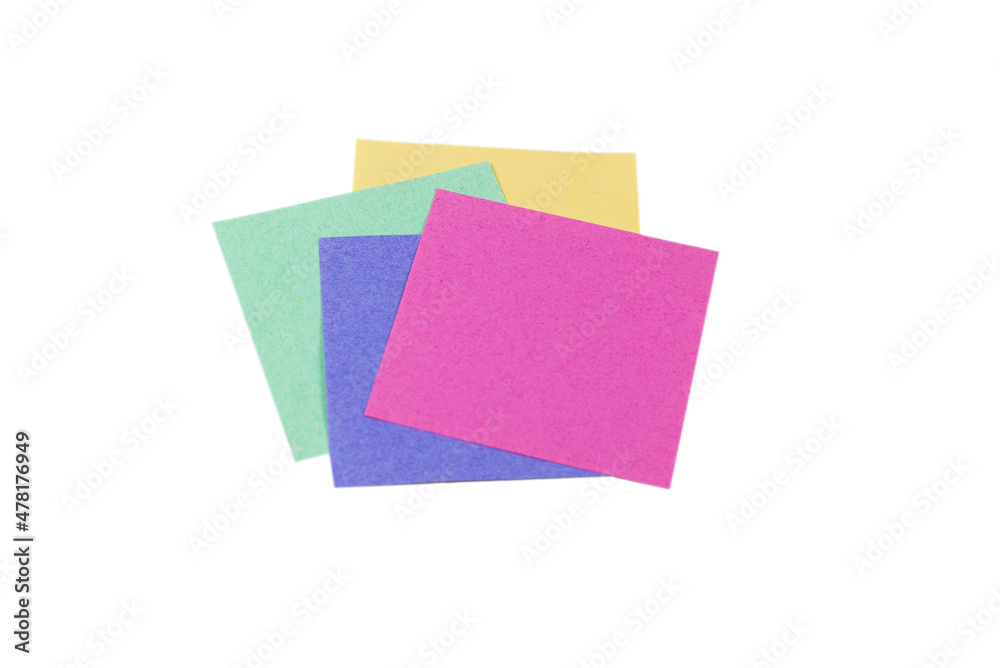 A sticker and a paper clip isolated on a white background A sticker and a paper clip isolated on a white background