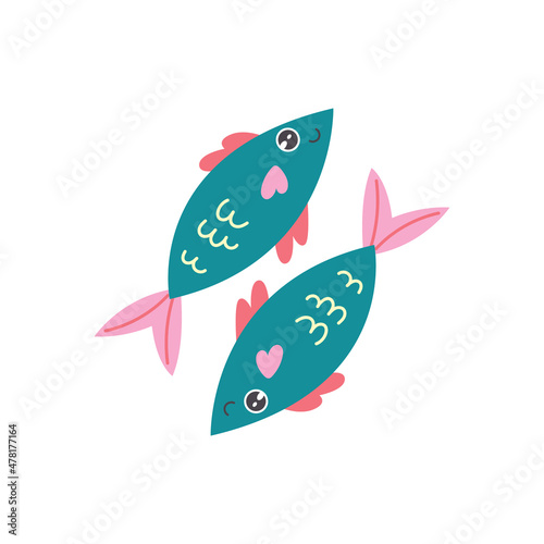 Pisces zodiac sign fish character