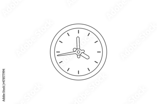 Clock vector icon outline