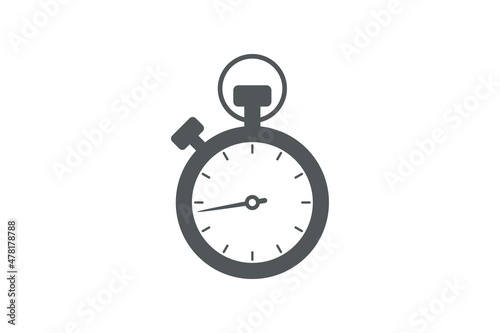 Stopwatch vector icon black color
