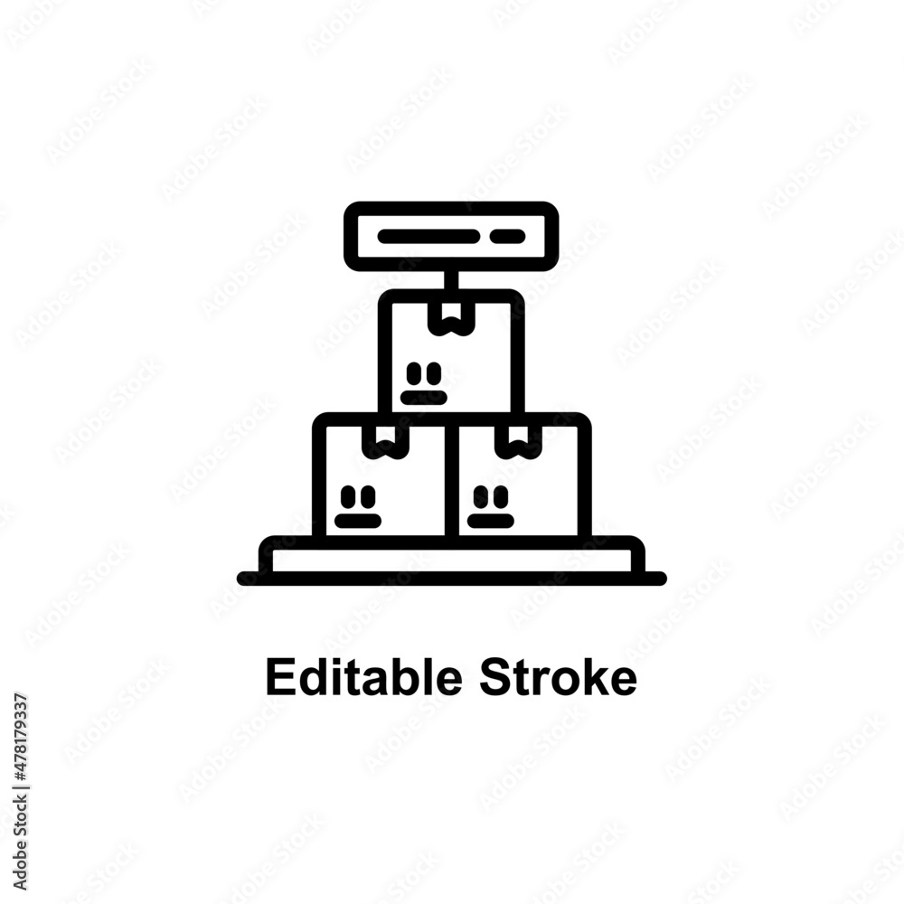 shipping package weight icon designed in outline style with editable stroke in delivery icon theme shipping package weight icon designed in outline style with editable stroke in delivery icon theme
