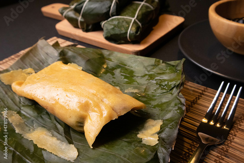 Hallaca on the table  the traditional dish of Venezuelan Christmas