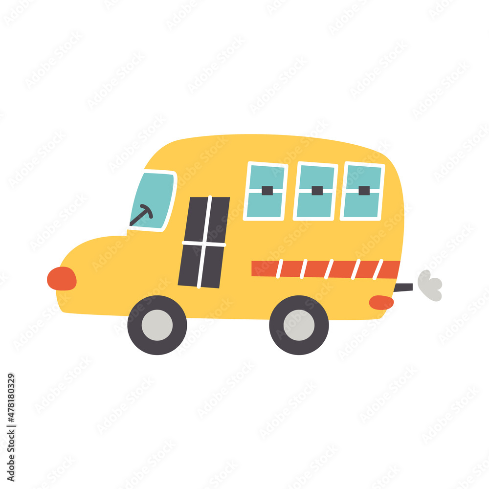 Vector cartoon transport school bus