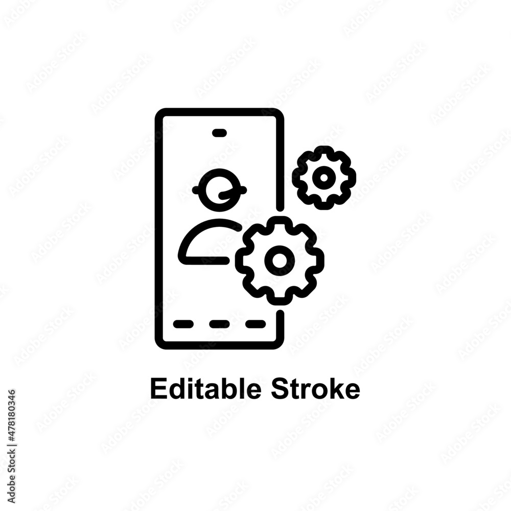 mobile service icons designed in outline style in editable strokes for mobile app icon themes mobile service icons designed in outline style in editable strokes for mobile app icon themes
