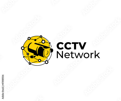 CCTV security camera system logo design. CCTV surveillance secure cam vector design. Digital hidden camera, video equipment logotype