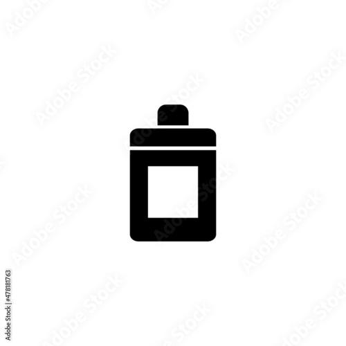 Spices Glass Jar, Condiment Bottle. Flat Vector Icon illustration. Simple black symbol on white background. Spices Glass Jar, Condiment Bottle sign design template for web and mobile UI element.