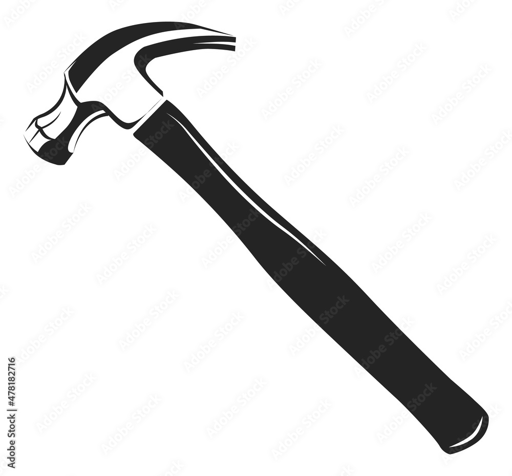Hammer icon. Construction tool. Metal head instrument Hammer icon. Construction tool. Metal head instrument